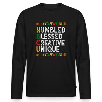 Historical Black College University - Männer Premium Bio Langarmshirt - Schwarz - Vorne - Nico (187cm)