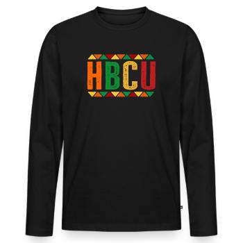Historical Black College University - Männer Premium Bio Langarmshirt - Schwarz - Vorne - Nico (187cm)