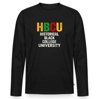 Historical Black College University - Männer Premium Bio Langarmshirt - Schwarz - Vorne - Nico (187cm)
