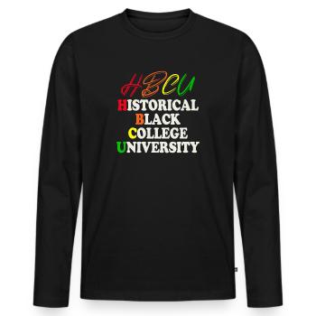 Historical Black College University - Männer Premium Bio Langarmshirt - Schwarz - Vorne - Nico (187cm)