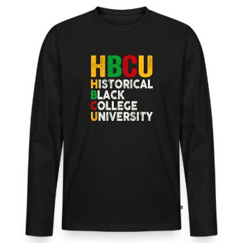 Historical Black College University - Männer Premium Bio Langarmshirt - Schwarz - Vorne - Nico (187cm)