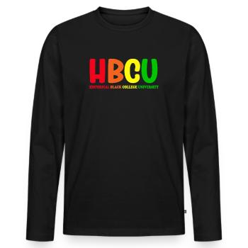 Historical Black College University - Männer Premium Bio Langarmshirt - Schwarz - Vorne - Nico (187cm)