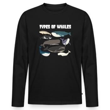 Types of Whales Whale Lovers Whales Species - Men's Premium Organic Long Sleeve Shirt - black - Front - Nico (187cm)