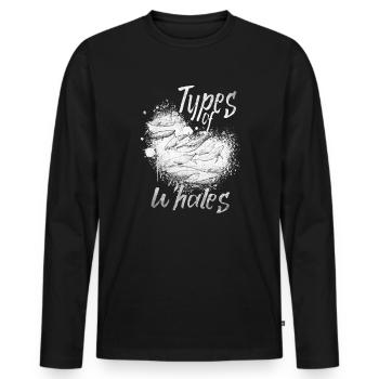 Types of Whales Whale Lovers Whales Species - Men's Premium Organic Long Sleeve Shirt - black - Front - Nico (187cm)