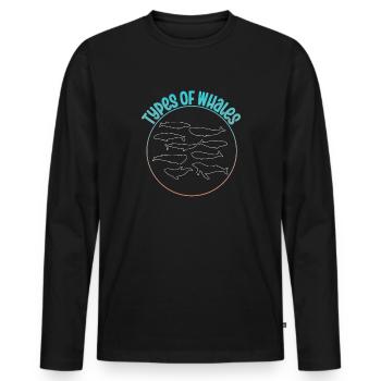 Types de baleines Whale Lovers Whales Espèces de baleines - T-shirt manches longues Premium bio Homme - noir - Devant - Nico (187cm)