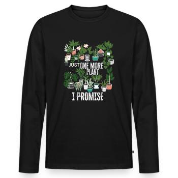 Just One More Plant I Promise Plantaholic Therapy - Men's Premium Organic Long Sleeve Shirt - black - Front - Nico (187cm)