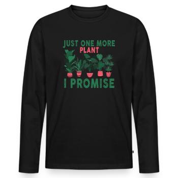 Just One More Plant I Promise Plantaholic Therapy - Men's Premium Organic Long Sleeve Shirt - black - Front - Nico (187cm)
