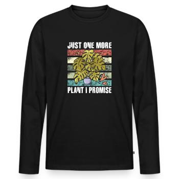 Just One More Plant I Promise Plantaholic Therapy - Men's Premium Organic Long Sleeve Shirt - black - Front - Nico (187cm)