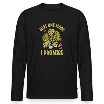 Just One More Plant I Promise Plantaholic Therapy - Men's Premium Organic Long Sleeve Shirt - black - Front - Nico (187cm)
