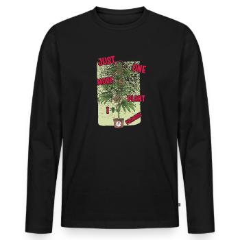 Just One More Plant I Promise Plantaholic Therapy - Men's Premium Organic Long Sleeve Shirt - black - Front - Nico (187cm)