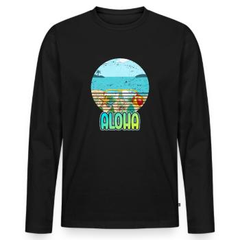 Aloha Beaches Tropical Hawaiian Summer Island - Männer Premium Bio Langarmshirt - Schwarz - Vorne - Nico (187cm)