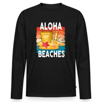 Aloha Beaches Tropical Hawaiian Summer Island - Männer Premium Bio Langarmshirt - Schwarz - Vorne - Nico (187cm)