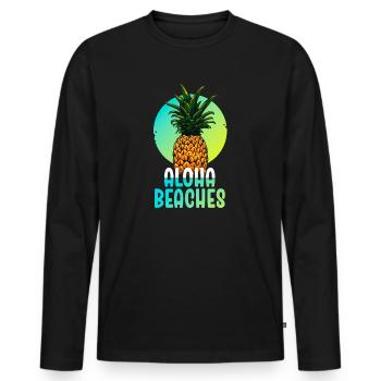 Aloha Beaches Tropical Hawaiian Summer Island - Männer Premium Bio Langarmshirt - Schwarz - Vorne - Nico (187cm)