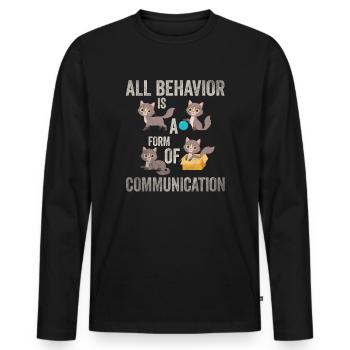 Tout comportement est une forme de communication - T-shirt manches longues Premium bio Homme - noir - Devant - Nico (187cm)