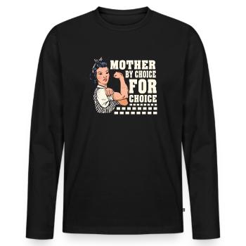 Mère par choix Pour Choix Pro Choice Féministe - T-shirt manches longues Premium bio Homme - noir - Devant - Nico (187cm)