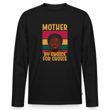 Mère par choix Pour Choix Pro Choice Féministe - T-shirt manches longues Premium bio Homme - noir - Devant - Nico (187cm)