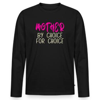 Mère par choix Pour Choix Pro Choice Féministe - T-shirt manches longues Premium bio Homme - noir - Devant - Nico (187cm)
