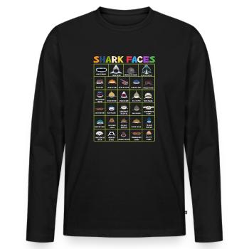 Types Of Shark Faces. Shark Face Identification - Men's Premium Organic Long Sleeve Shirt - black - Front - Nico (187cm)