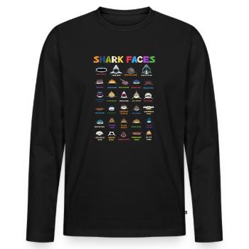 Types Of Shark Faces. Shark Face Identification - Men's Premium Organic Long Sleeve Shirt - black - Front - Nico (187cm)