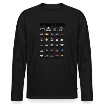 Types Of Shark Faces. Shark Face Identification - Men's Premium Organic Long Sleeve Shirt - black - Front - Nico (187cm)