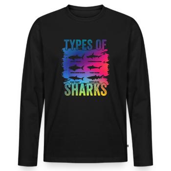 Types of Sharks - Men's Premium Organic Long Sleeve Shirt - black - Front - Nico (187cm)