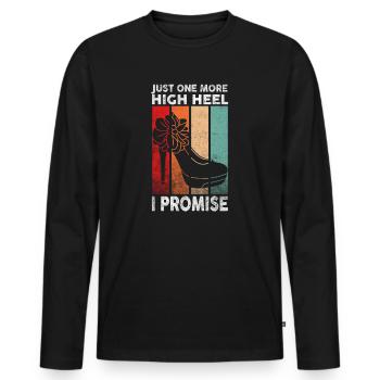 Juste un talon haut de plus que je promets - T-shirt manches longues Premium bio Homme - noir - Devant - Nico (187cm)