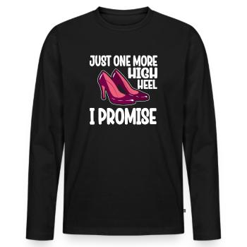 Juste un talon haut de plus, je vous le promets - T-shirt manches longues Premium bio Homme - noir - Devant - Nico (187cm)
