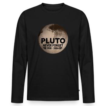 N’oubliez jamais Pluto Design Retro Style Funny Space - T-shirt manches longues Premium bio Homme - noir - Devant - Nico (187cm)