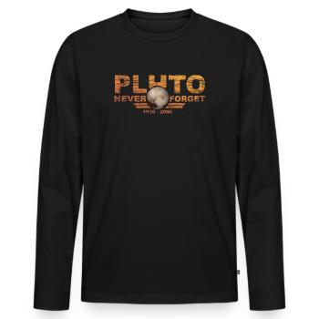 N’oubliez jamais Pluto Design Retro Style Funny Space - T-shirt manches longues Premium bio Homme - noir - Devant - Nico (187cm)