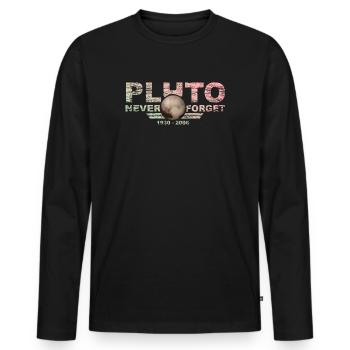 N’oubliez jamais Pluto Design Retro Style Funny Space - T-shirt manches longues Premium bio Homme - noir - Devant - Nico (187cm)