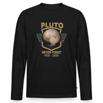 N’oubliez jamais Pluto Design Retro Style Funny Space - T-shirt manches longues Premium bio Homme - noir - Devant - Nico (187cm)