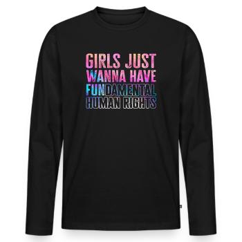 Girls Just Wanna Have Fundamental Human Rights - Men's Premium Organic Long Sleeve Shirt - black - Front - Nico (187cm)