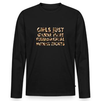 Girls Just Wanna Have Fundamental Human Rights - Men's Premium Organic Long Sleeve Shirt - black - Front - Nico (187cm)