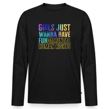 Girls Just Wanna Have Fundamental Human Rights - Men's Premium Organic Long Sleeve Shirt - black - Front - Nico (187cm)