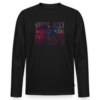 Girls Just Wanna Have Fundamental Human Rights - Men's Premium Organic Long Sleeve Shirt - black - Front - Nico (187cm)