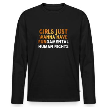Les filles veulent juste avoir des droits humains fondamentaux - T-shirt manches longues Premium bio Homme - noir - Devant - Nico (187cm)