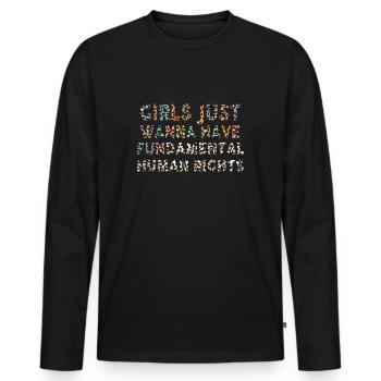Girls Just Wanna Have Fundamental Human Rights - Men's Premium Organic Long Sleeve Shirt - black - Front - Nico (187cm)