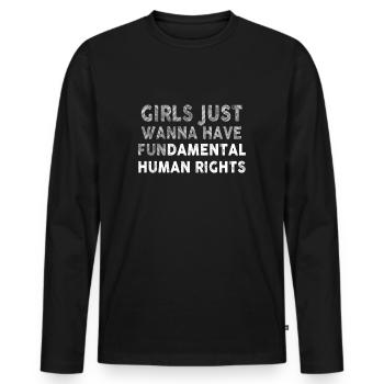 Les filles veulent juste avoir des droits humains fondamentaux - T-shirt manches longues Premium bio Homme - noir - Devant - Nico (187cm)