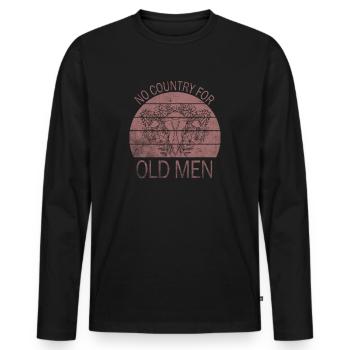 Pas de pays pour les vieillards utérus floral féministe - T-shirt manches longues Premium bio Homme - noir - Devant - Nico (187cm)