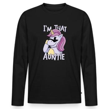 I am That Auntie - Männer Premium Bio Langarmshirt - Schwarz - Vorne - Nico (187cm)
