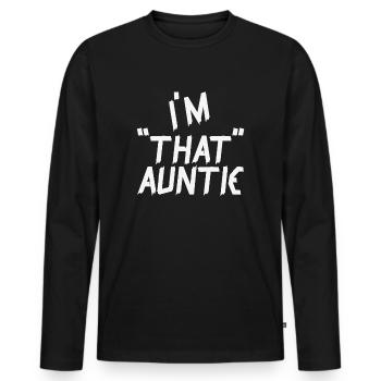 I am That Auntie - Männer Premium Bio Langarmshirt - Schwarz - Vorne - Nico (187cm)