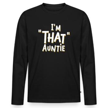 I am That Auntie - Männer Premium Bio Langarmshirt - Schwarz - Vorne - Nico (187cm)