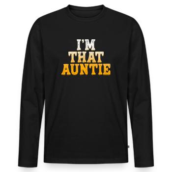 I am That Auntie - Männer Premium Bio Langarmshirt - Schwarz - Vorne - Nico (187cm)