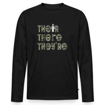 Their There They're English Teacher Grammar - Männer Premium Bio Langarmshirt - Schwarz - Vorne - Nico (187cm)