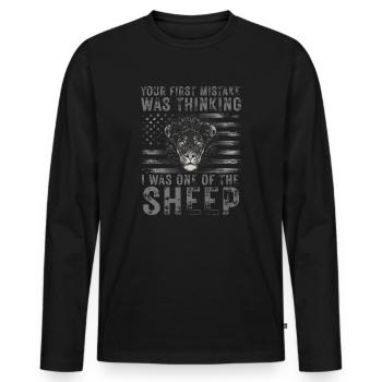 Your first Mistake was thinking I was one of the - Männer Premium Bio Langarmshirt - Schwarz - Vorne - Nico (187cm)
