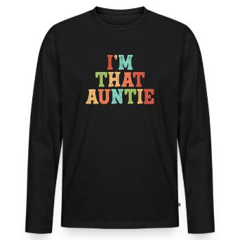 I am That Auntie - Männer Premium Bio Langarmshirt - Schwarz - Vorne - Nico (187cm)