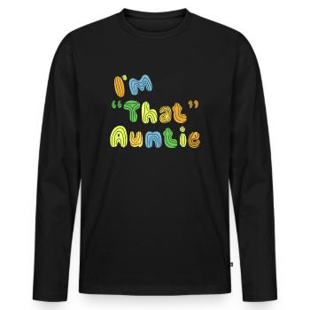 I am That Auntie - Männer Premium Bio Langarmshirt - Schwarz - Vorne - Nico (187cm)