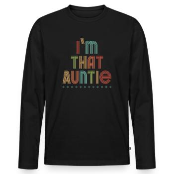 I am That Auntie - Männer Premium Bio Langarmshirt - Schwarz - Vorne - Nico (187cm)