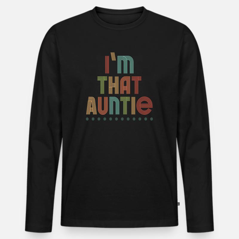 I am That Auntie - Männer Premium Bio Langarmshirt - Schwarz