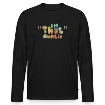 I am That Auntie - Männer Premium Bio Langarmshirt - Schwarz - Vorne - Nico (187cm)